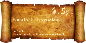 Hanula Szilveszter névjegykártya